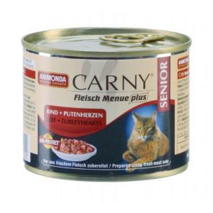 Animonda Carny Senior консервы для кошек старше 7 лет с говядиной и сердцем индейки 200 г (6 штук)