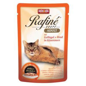 Animonda Rafine Soupe Adult консервы для кошек с домашней птицей и говядиной в сырном соусе 100 г х 24 шт