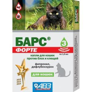 Барс Форте капли инсектоакарицидные для кошек