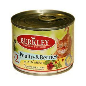 Berkley #2 Poultry with Forest Berries for Kitten консервы для котят с птицей и ягодами 200 г (6 штук)