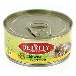 Berkley Chicken &amp; Vegetables Cat №8 консервы для кошек с курицей и овощами 100 г (6 штук)