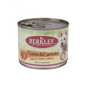 Berkley Game &amp; Carrots Adult Dog консервы для собак с дичью и морковью 200 г (6 штук)