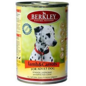 Berkley консервы для взрослых собак Ягненок и морковь 400г