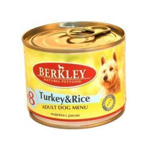 Berkley Turkey &amp; Rice Adult Dog консервы для собак индейка с рисом 200 г