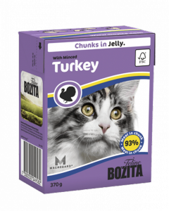 Bozita консервы для кошек кусочки в желе Рубленая индейка 370 г