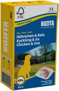 Bozita кусочки в желе консервы для собак с курицей и рисом 480 г
