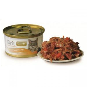 Brit Care Tuna, Carrot консервы для кошек с тунцом и морковью 80 г