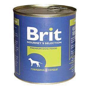 Brit консервы для собак Говядина и сердце 850г