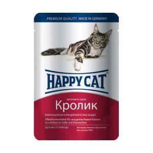 Happy Cat консервы для кошек с кроликом 100 г (22 штуки)
