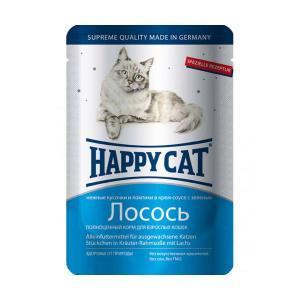 Happy Cat консервы для кошек с лососем 100 г (22 штуки)