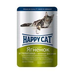 Happy Cat консервы для кошек с ягненком и телятиной 100 г (22 штуки)