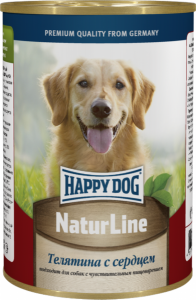Happy Dog консервы для собак с телятиной и сердцем 400г