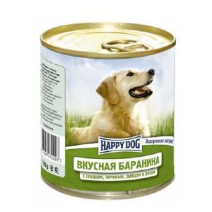 Happy Dog консервы для собак Вкусная баранина с сердцем, печенью и рубцом 750 г (12 штук)