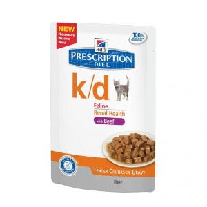 Hills Feline k/d with Beef лечебные консервы для кошек с говядиной при заболеваниях почек 85 г (12 штук)