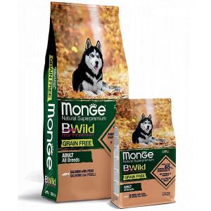 Monge BWild Grain Free Salmon &amp; Peas Сухой беззерновой корм для собак с лососем и горохом