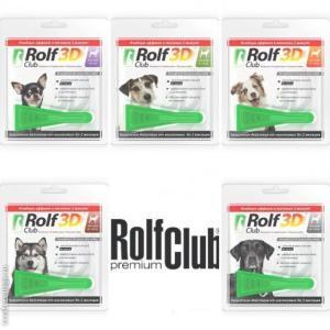 Rolf Club 3D капли на холку от блох и клещей для собак