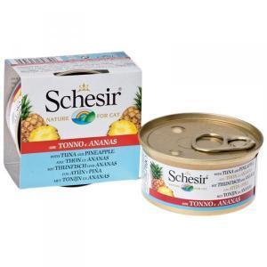 Schesir with Tuna and Pineapple консервы для кошек с тунцом и ананасом 75 г (14 штук)