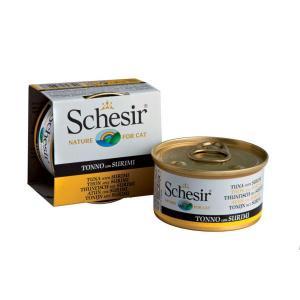 Schesir with Tuna with Surimi (Crab) консервы для кошек с тунцом и сурими 85 г (14 штук)